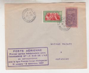 MADAGASCAR, 1937 Tananarive - Sud de Lile ffc. to Ampahiny.