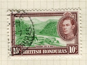 BRITISH HONDURAS; 1938 early GVI pictorial issue fine used 10c. value