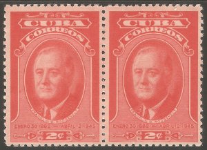 CUBA Sc# 406 MNH FVF Pair Franklin D. Roosevelt