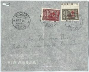 71483 - EGEO Rhodes - Postal History - Saxon S26 on ENVELOPE - RED CROSS 1945-