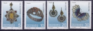 North Macedonia, 2000, Silver Art Jewelry, Mi#189-92, MNH,++