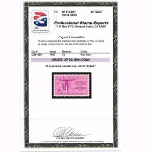 EXCEPTIONAL GENUINE SCOTT #1089 MINT PRISTINE OG NH PSE CERT GRADED XF-90