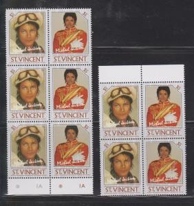 St Vincent Wholesale Lot Of MNH Michael Jackson Stamps Catalogue Value $105 +