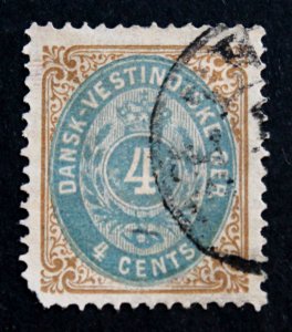 Danish West Indies #7 Used with LL Corner Perf Fault