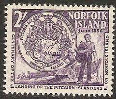 Norfolk Island 1956 seal and settlers Scott 20 MNH 