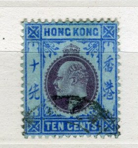 HONG KONG; 1904 early Ed VII issue fine used 10c. value