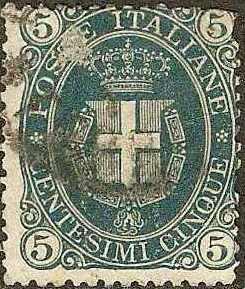 Italy - #52 -used- 1879 - Arms of Savoy - SCV-$1.40