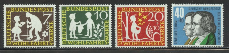 Germany Scott B368-71 MNHOG - 1959 Star Dollars Fairy Tale - SCV $3.40