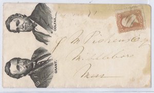 US 94 on illustrated political Grant & Colfax cover 1868 Windsor VT pen cancel