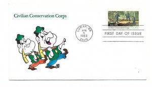 2037 Civilian Conservation Corps, Animated by Ellis, FDC