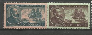 POLAND 1957- SAILING  SHIPS,   MNH