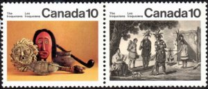 Canada 579a - Mint-H - 10c Cornhusk Mask / Iriqouian Camp (1976) (cv $0.60)