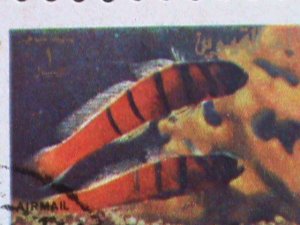 ​UMM AL QIWAIN 1973- TROPICAL FISH-UNDER WATER WORLD-CTO MINI SHEET VERY FINE