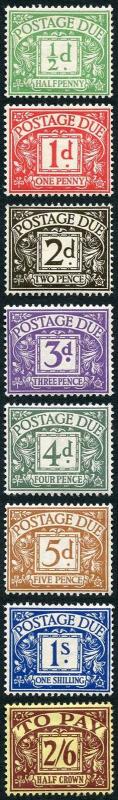 SGD27/32 KGVI Post Due Set of 8 (2/6 gum crease) m/m