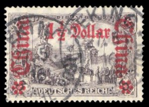 German Colonies, German Offices in China #55 Cat$120, 1906 $1 1/2 on 3m, used...