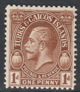 Turks Caicos Scott 61 - SG177, 1928 George V 1d MH*