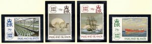 FALKLAND ISLANDS 1988 Lloyds of London Anniv; Scott 481-84, SG 555-58; MNHG