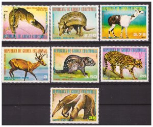 EQUATORIAL GUINEA 1977 ANIMALS South America   7v MNH