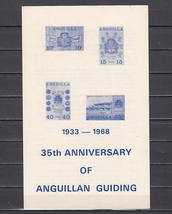 Anguilla, Scott cat. 40-43. Girl Scout Anniversary Postal Bulletin.