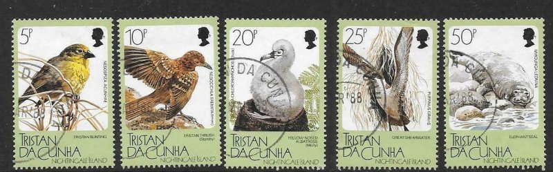 TRISTAN DA CUNHA SG443/7 1988 FAUNA OF NIGHTINGGALE ISLAND FINE USED