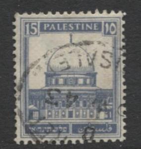 Palestine -Scott 76 - Mosque of Omar - 1927- VFU - Single 15m Stamp