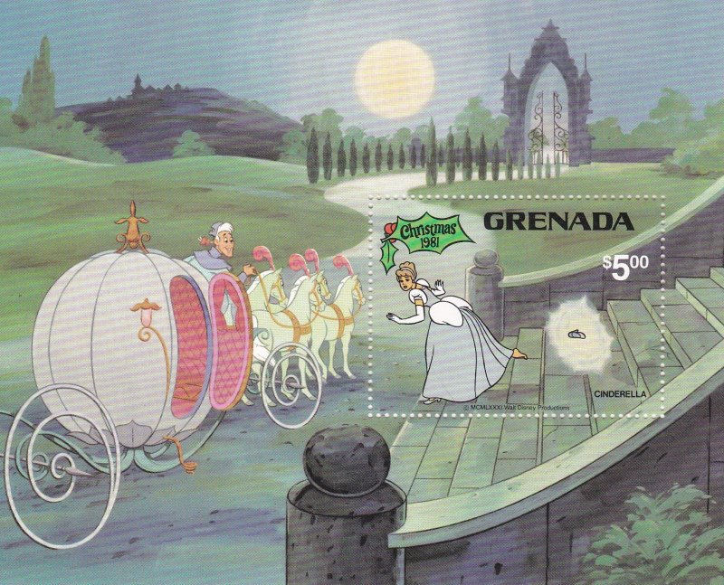 Grenada # 1072, Disney Characters Cinderella, Souvenir Sheet, NH,