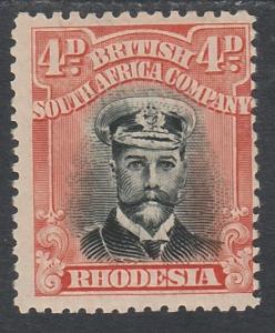 RHODESIA 1913 KGV ADMIRAL 4D DIE III PERF 14 