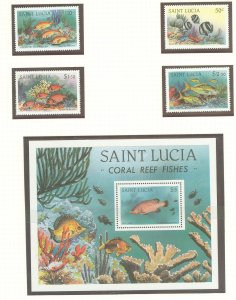 St. Lucia #612-616 Mint (NH) Single (Complete Set)