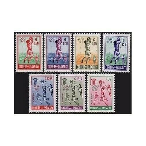 Paraguay 556-559,C262-C264,MNH.Michel 834-840.Olympics Rome-1960.Soccer,Basket.