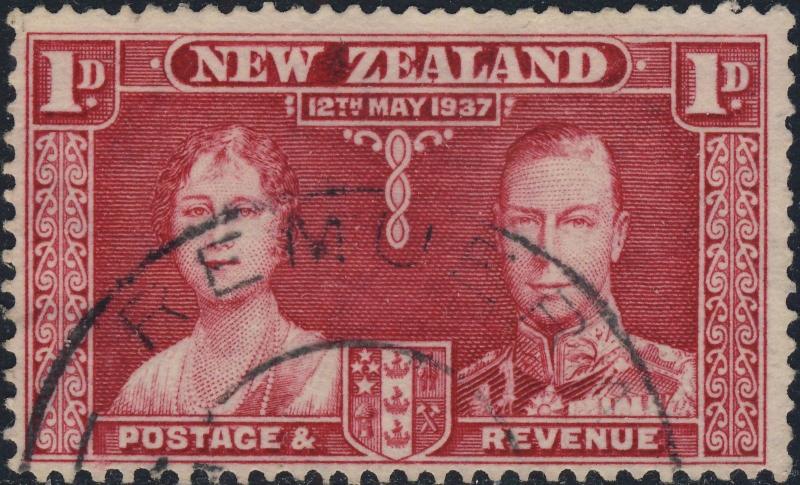NEW ZEALAND - 1937 -  REMUERA  CDS on SG599 1d carmine Coronation