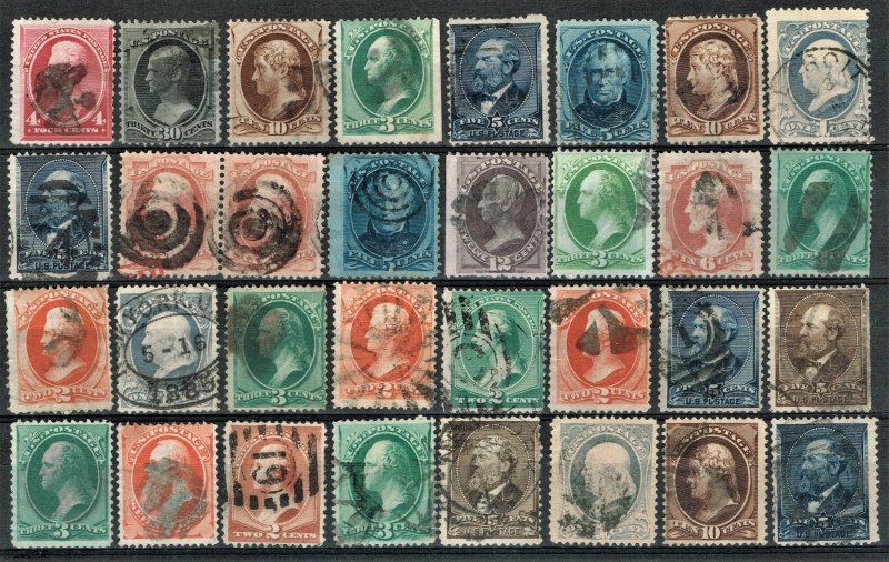 [0842] 1870-90 Selection of 32 stamps used « Bank note issue »