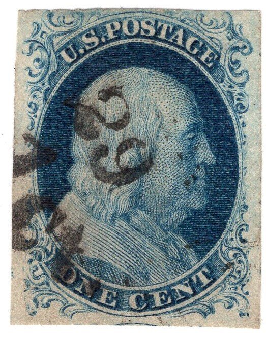 Scott #9 XF -  used. New York cancellation