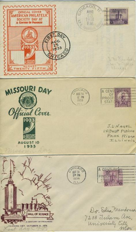Lot of 8 covers from the Chicago Worlds Fair