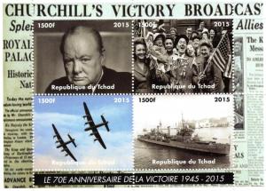 Chad 2015 Churchill WWII Sheet (4) Perforated mnh.