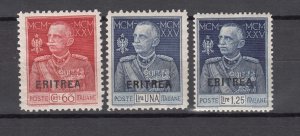 J43915 JL Stamps 1925 eritrea set mh #91-3 ovpt.s