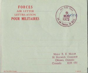 United States Vietnam War Soldier's Free Mail 1973 Army Postal Service, APO S...