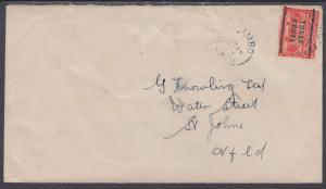 Newfoundland Sc 129 on 1920 cover, GAMBO-ST. JOHN'S