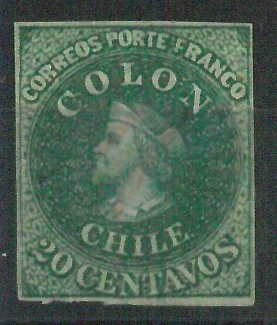 78665 - CHILE - Postal History - STAMP -  Yvert  #10 very FINE  USED - REVERSE 