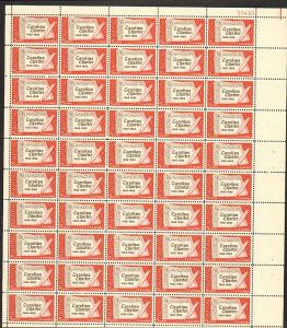 US #1230 Mint Sheet Carolina Charter 