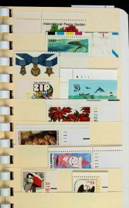 US Old Stamp Collection 52 MNH Plate # Singles All Different in Stock Book