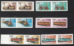 Cuba 3059-64 IMPERF PAIRS LOCOMOTIVES [D5]