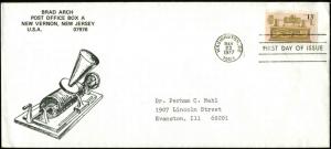 US FDC #1705 Brad Arch Cachet Washington, DC Sound Recording  Legal Size