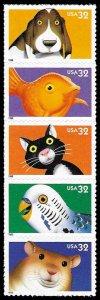 PCBstamps  US #3230/3234a Strip $1.60(5x32c)Bright Eyes, MNH, (16)