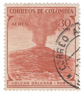 COLOMBIA AIRMAIL STAMP 1954. SCOTT # C244. USED. # 8