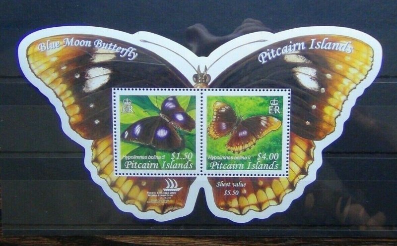 Pitcairn Island 2005 Blue Moon Butterfly Miniature Sheet LMM