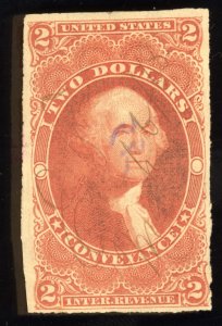 US Scott R81a Used $2 red Conveyance Revenue Lot AR042 bhmstamps