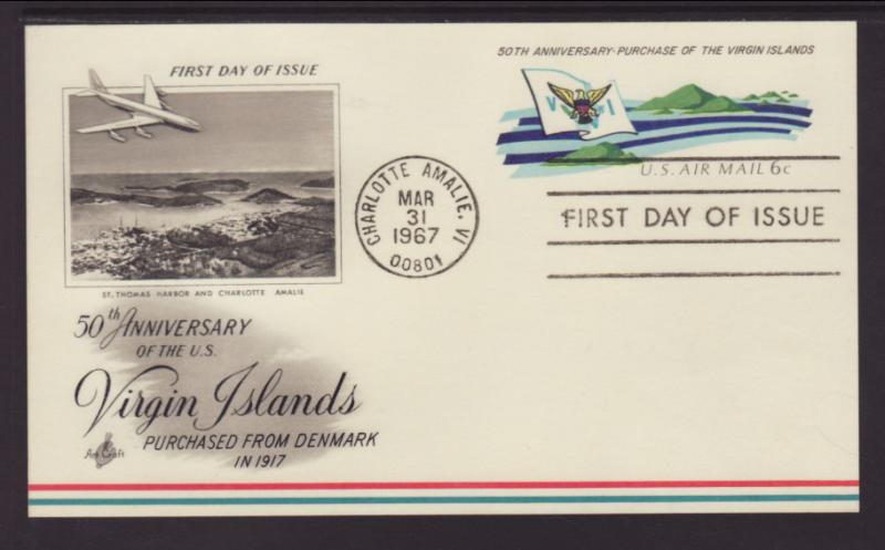 US UXC6 Virgin Islands Artcraft Unaddressed FDC