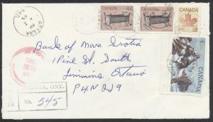 1985 Registered Cover Gogama ONT to Timmins