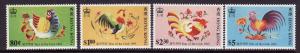 Hong Kong-Sc #665-8-unused,NH set-QEII-Year of the Rooster-1993-