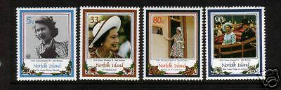 NORFOLK IS 1986 QUEENS BIRTHDAY   SET 4 MNH